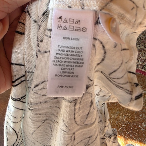 Cynthia Rowley Linen‎ Top Floral Print Button Back Sleeveless Blouse Medium - Picture 4 of 6